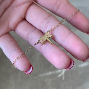 Gold palm tree necklace!